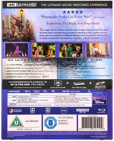Mary Poppins Returns [Blu-Ray 4K]+[Blu-Ray]