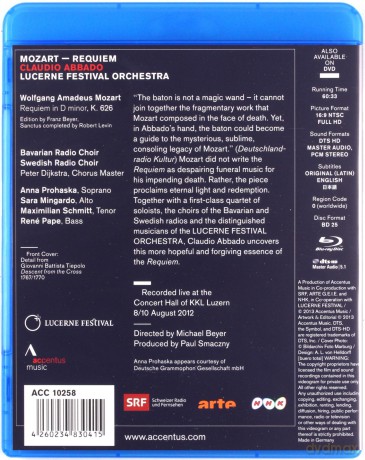 Mozart Requiem In D Minor Lucerne Festival Orchestra Abbado [Blu-Ray]