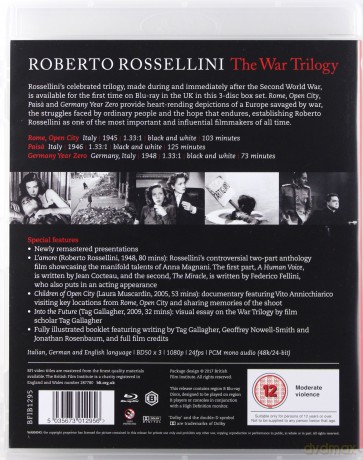 Roberto Rossellini: The War Trilogy (Rzym, miasto otwart / Paisa / Niemcy, rok zerowy / Miłość) [3xBlu-Ray]