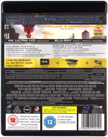 Spider-Man Homecoming [Blu-Ray 4K]+[Blu-Ray]