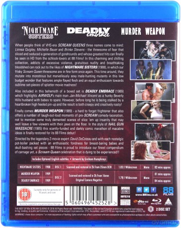 The Best Of 80s Scream Queens (Niebezpieczny uścisk / Murder Weapon / Koszmarne siostry) [2xBlu-Ray]
