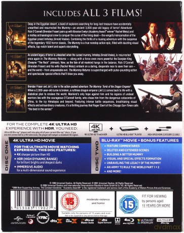 Mumia Trylogia (Mumia / Mumia powraca / Mumia - Grobowiec cesarza smoka) [3xBlu-Ray 4K]+[3xBlu-Ray]