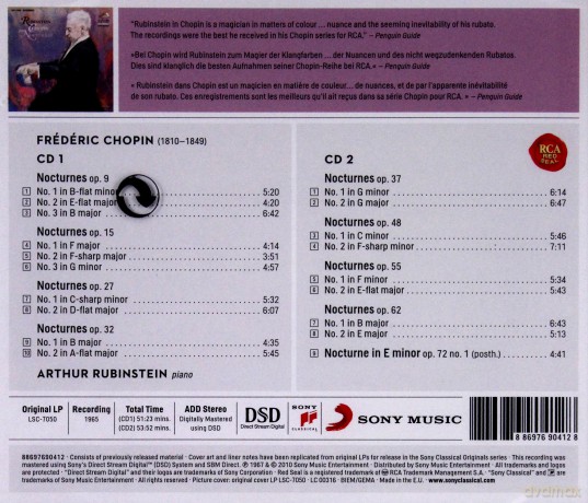 Arthur Rubinstein: Chopin: Nocturnes [2CD]