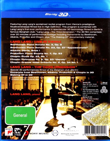 Lang Lang: Lang Lang Live In Vienna [Blu-Ray 3D]