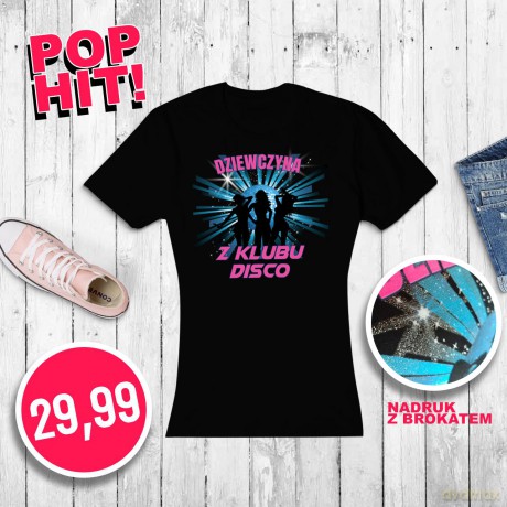 Zenek Martyniuk: T-shirt damski Dziewczyna z klubu disco rozmiar L +pocztówka z autografem
