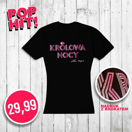 Zenek Martyniuk: T-shirt damski Królowa nocy rozmiar L +pocztówka z autografem