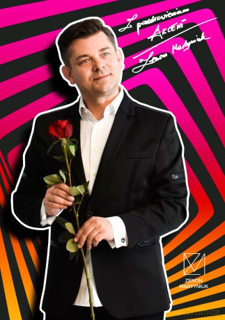 Zenek Martyniuk: T-shirt damski Zenek rozmiar L +pocztówka z autografem