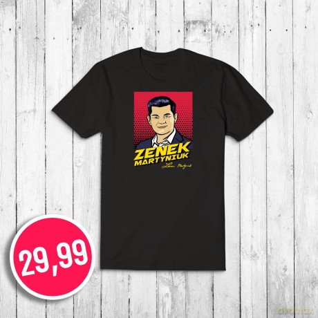 Zenek Martyniuk: T-shirt męski Zenek komix rozmiar M +pocztówka z autografem