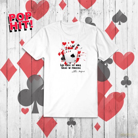 Zenek Martyniuk: T-shirt męski Poker rozmiar XL +pocztówka z autografem