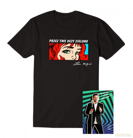 Zenek Martyniuk: T-shirt męski Przez twe oczy zielone rozmiar XL +pocztówka z autografem