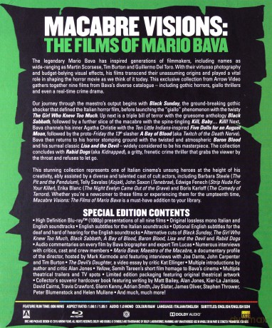 Macabre Visions: The Films of Mario Bava [BOX] [9xBlu-Ray]