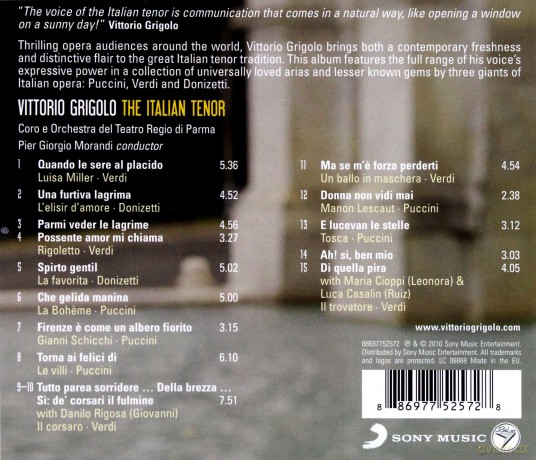 Vittorio Grigolo: The Italian Tenor  [CD]