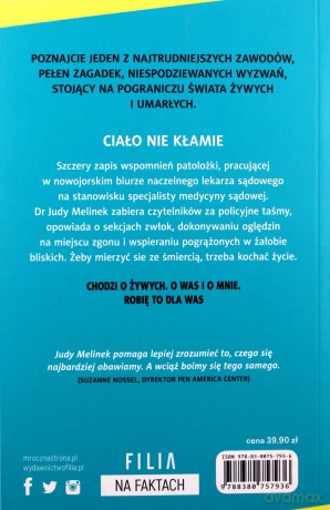 Ciało nie kłamie - Dr Judy Melinek [KSIĄŻKA]