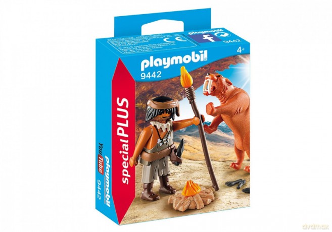 Zestaw figurek Neandertalczyk z tygrysem szablozębnym [FIGURKA]