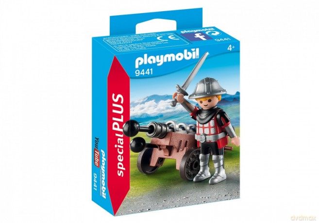 Zestaw figurek Rycerz z armatą [FIGURKA]
