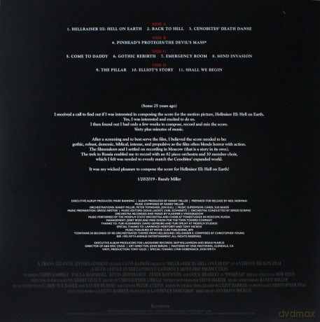 Hellraiser III Hell On Earth soundtrack (Piekło na Ziemi) (Randy Miller) [2xWinyl]