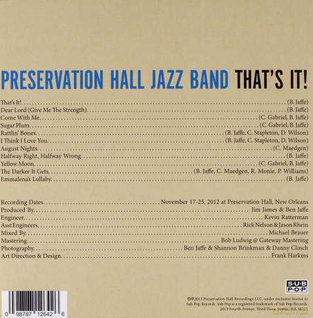 Preservation Hall Jazz Band: That's It [CD]