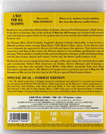 A Man For All Seasons (Oto jest głowa zdrajcy) [Blu-Ray]+[DVD]
