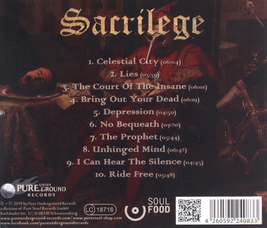Sacrilege: The Court of the Insane [CD]