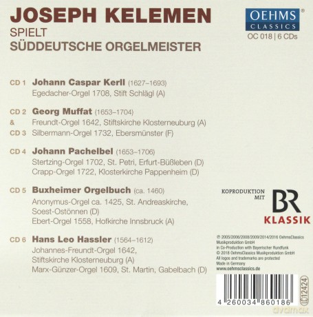 Joseph Kelemen: South German Organ Masters [6CD]