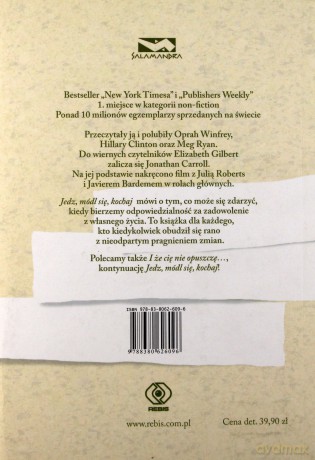 Jedz módl się kochaj - Elizabeth Gilbert [KSIĄŻKA]