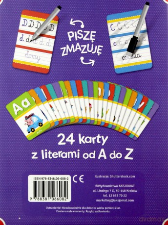 Literki karty edukacyjne z pisakiem 5+ [KSIĄŻKA]