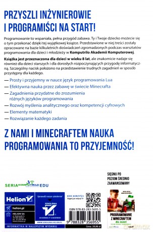 Programowanie z Minecraftem dla dzieci poziom podstawowy - Urszula Wiejak, Karolina Niemira, Adrian Wojciechowski [KSIĄŻKA]