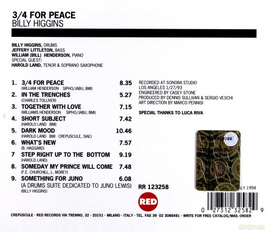 Billy Higgins: 3/4 For Peace [CD]