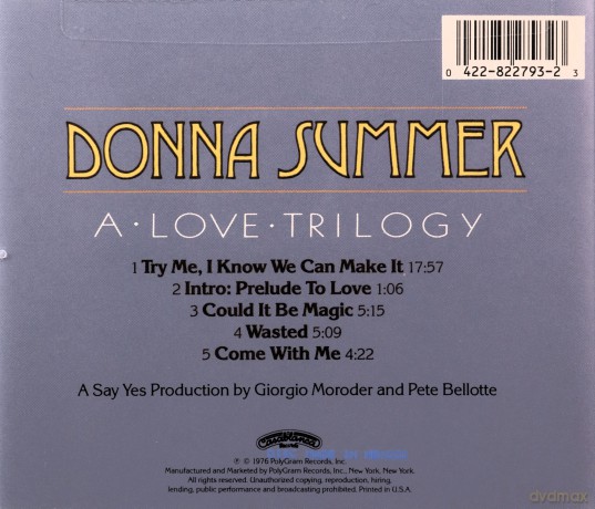 Donna Summer: A Love Trilogy [CD]