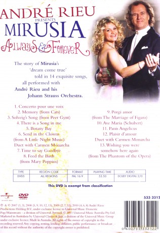 Andre Rieu - Presents Mirusia - Always and Forever [DVD]