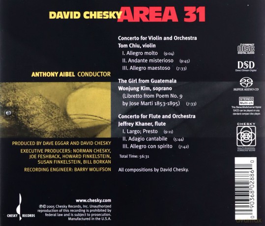 David Chesky: Area 31 [CD]