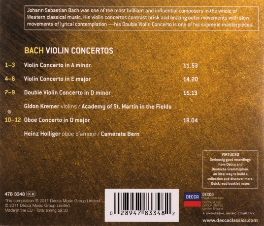 J.S. Bach: Bach, J.s.: Violin Concertos [CD]
