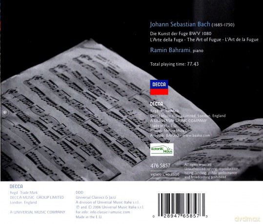 J.S. Bach: Bach: Art of the Fugue [CD]