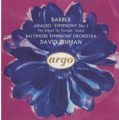 David Zinman: Barber: Adagio; Symphony no.1 Etc. [CD]