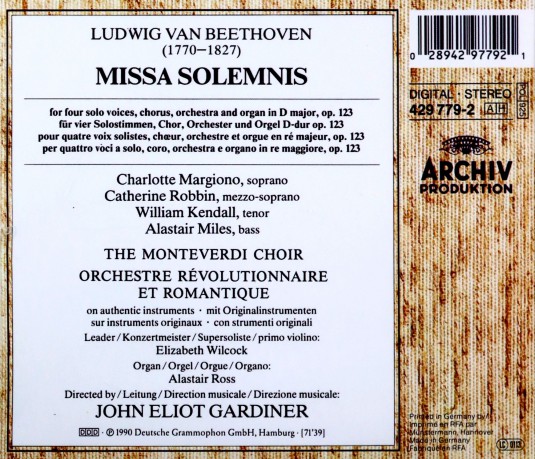 Ludwig Van Beethoven: Beethoven: Missa Solemnis [CD]