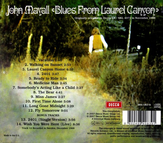 John Mayall: Blues From Laurel Canyon [CD]