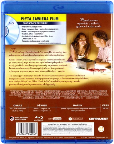 Ostatnia piosenka (The Last Song) (Disney) [Blu-Ray]