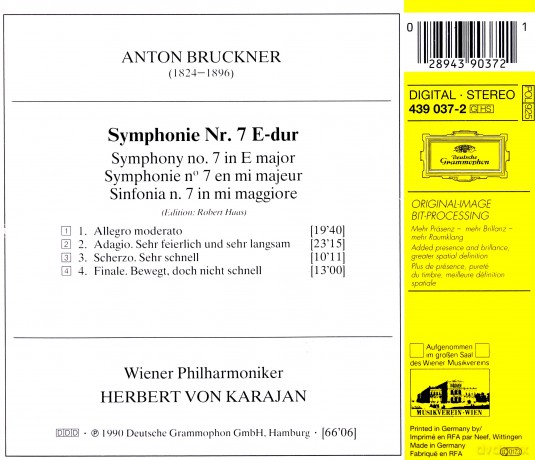 Karajan: Bruckner: Symphony no.7 [CD]