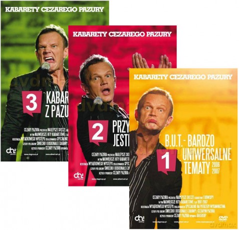 Kabarety Cezarego Pazury: B.U.T. Bardzo Uniwersalne Tematy / Przystojny jestem? / Kabaret z Pazurem Pakiet [3DVD]