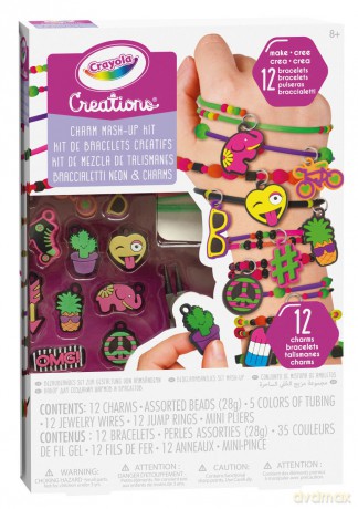 Crayola - Creations Set Neon, Creare Braccialetti Con Perline E Charms, Per Gioco E Regalo, Colore Colori Fluo, 04-0468