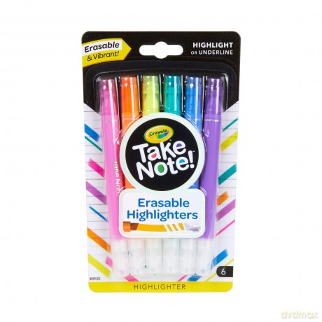 Crayola 58-6504 - Take Note! 6 Evidenziatori Cancellabili