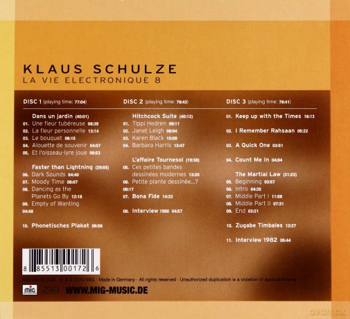 Klaus Schulze: La Vie Electronique 8 (digipack) [3CD]