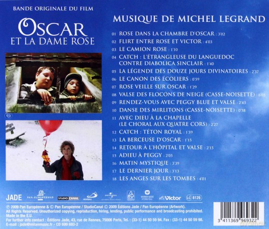 Oscar Et La Dame Rose soundtrack (Oscar i Pani Róża) (Michel Legrand) [CD]