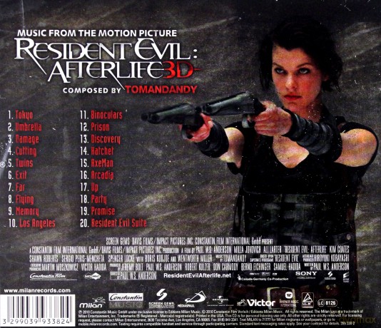 Resident Evil Afterlife soundtrack (Tomandandy) [CD]