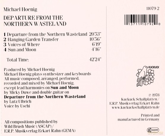 Michael Hoenig: Departure From the Northern Wasteland [CD]