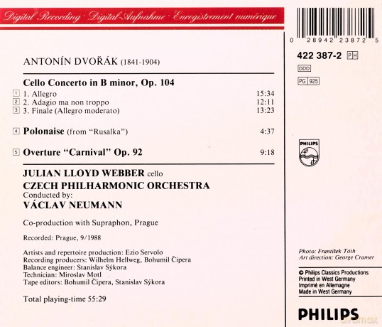 Julian Lloyd Webber: Dvorak-Neumann -Cto Si Mineur Op 104 [CD]
