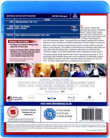10 Things I Hate About You (Zakochana złośnica) [Blu-Ray]