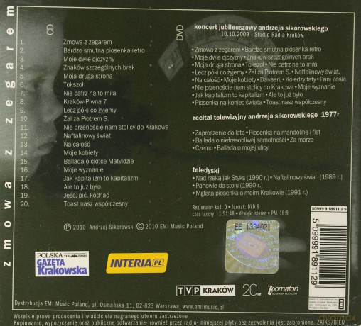 Andrzej Sikorowski: Zmowa Z Zegarem (digipack) [CD]+[DVD]