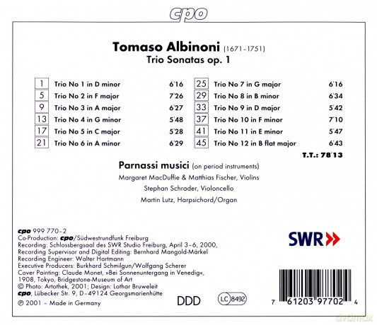 Parnassi Musici: Albinonitrio Sonatas [CD]