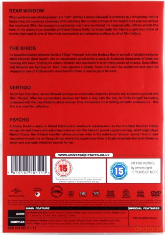 Alfred Hitchcock Essential Collection: Rear Window / The Birds / Vertigo / Psychoza [4DVD]